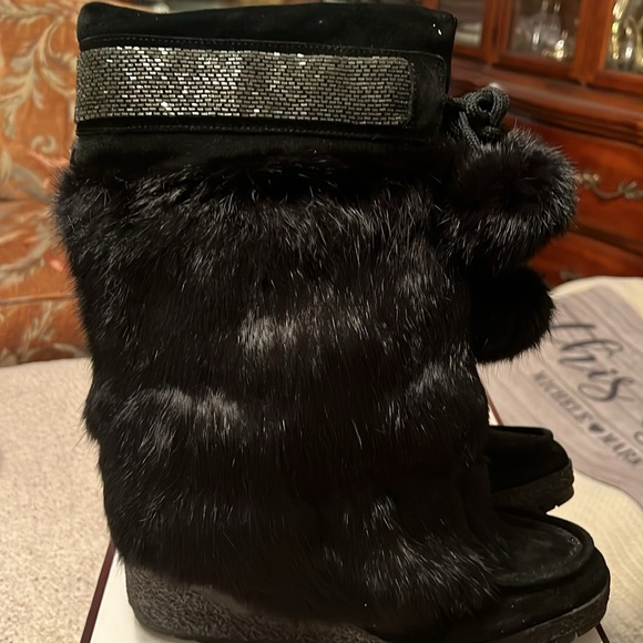 Coach, rabbit and suede boots 9 - Picture 2 of 14